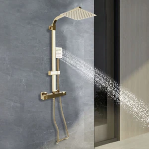 Thermostat Duschsystem Edelstahl Badezimmer Duschset mit Handbrause Regendusche - Bild 1 von 8