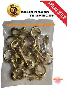 3 1/4" Solid Brass snap/clasp with 3/4" round swivel eye. repair lead rope,reins - Picture 1 of 6