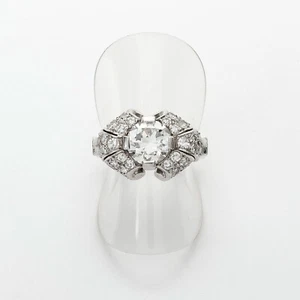 Elegant Art Deco Classic Design 1.76CT Simulated Sapphire 935 Silver Women Ring - Picture 1 of 6
