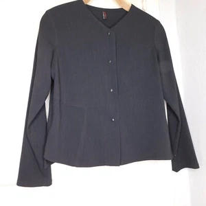 Babette SF Womens Sz XS Snap Black Lagenlook Oversized Boxy Jacket Art to Wear - Picture 1 of 8
