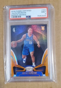 2018 Panini Certified Jalen Brunson RC Mirror Orange Parallel #'d 53/99 PSA 9 