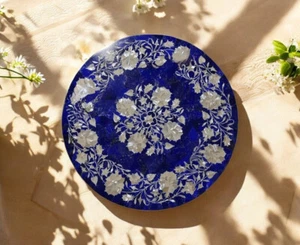 Mesa de centro hecha a mano de lapislázuli y fregona con incrustaciones única sala de estar - Imagen 1 de 10