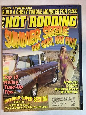 1991 August Popular Hot Rodding Magazine A Real Street Driven 427 Cobra (CP179) - Image 1 of 2