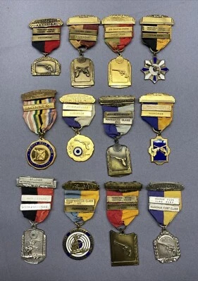 Lote 12 medallas de tirador francotirador de colección St Louis Missouri Illinois Texas Foto 1 de 4