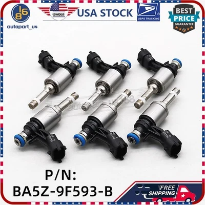 Inyectores de combustible nuevos 6 piezas para Lincoln Mks 12-16 Mkt 3,5 L Turbo 12-19 BA5Z-9F593-B Foto 1 de 4