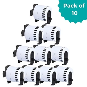 10 Rolls DK-22205 Continuous Paper Address Label Sticker, 62mm(W) x 30.48m(L), - Afbeelding 1 van 5