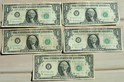 Lot of  (5) Series 1963 B "BARR Notes" ONE Dollar Notes - Image 1 of 3