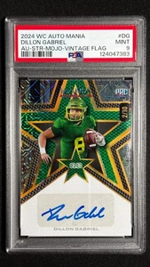 2024 Wild Card Auto Mania Dillon Gabriel Star Flag Mojo Auto /10 PSA 9 Browns - Picture 1 of 3