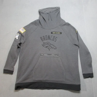 Denver Broncos Nike Sudadera Mujer XL Gris Saludo al Servicio Capucha Cuello NFL Foto 1 de 4