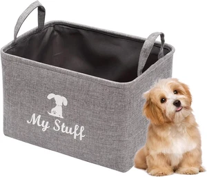 Canvas Dog Toy Storage Dog Toy Basket -Box for Dog Toy Bins, Dog Blanket, Dog Cl - Picture 1 of 12