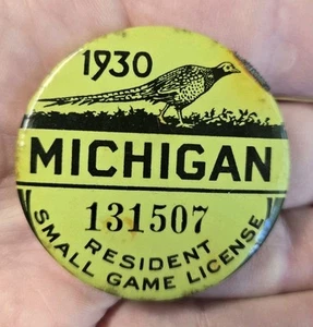 Vintage 1930 Michigan Resident Small Game Hunting License  - Picture 1 of 3