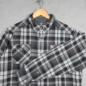 Kuhl Flannel Shirt Mens Size Large Iron Mountain Plaid Dillingr Heavyweight L/S - Picture 1 of 14