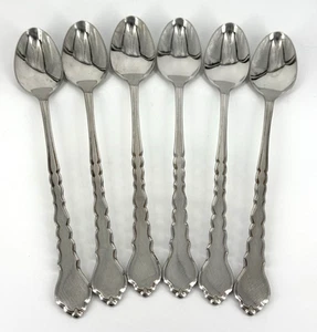 6 Oneida Community Betty Crocker Cello Stainless 7 1/2 inch Iced Tea Spoons - Picture 1 of 6