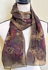 Lauren Ralph Lauren Gasa Multicolor Floral Transparente Oblongo Rectángulo Bufanda 11x53 - Imagen 1 de 4