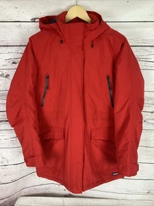 Lands End Coat M Red Waterproof Parka Mid Length - Picture 1 of 10