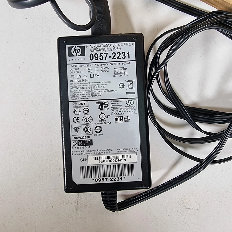 HP PhotoSmart / DeskJet Printer 0957-2231 Original AC Power Adapter Cord  - Image 1 of 4