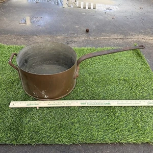 Olla grande de cobre antigua de 13"x7,5" V. OLAC and Sons Philadelphia - Imagen 1 de 17