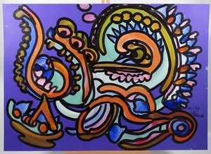 Gemälde Franz J. Blank Schnecke Ungeheuer 1997 Pop Art Acryl 50x70 cm - Picture 1 of 3