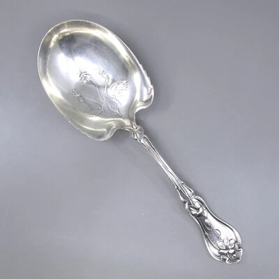 VIOLET by WHITING Sterling Silver Berry Spoon ~99g 8 3/4" MONO "C" - Image 1 of 4