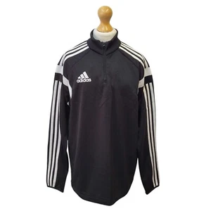 Adidas Black White Trim High Neck Sports Top Uk Boy's Size XL K920 - Picture 1 of 6