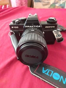 Vintage Praktica B100 Electronic 35mm SLR Film Camera with Prakticar 50mm lens - Foto 1 di 7