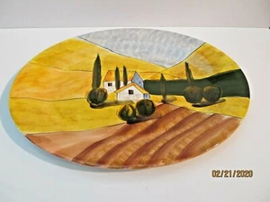Römische Galerie Keramik 17" x 12" Oval Servierplatte Landhaus - Bild 1 von 4