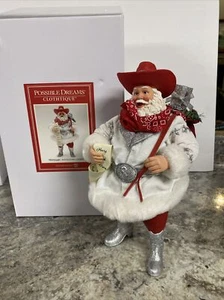 Dept 57 CLOTHTIQUE Possible Dreams Rhinestone Cowboy Western Santa Country 11” - Picture 1 of 12