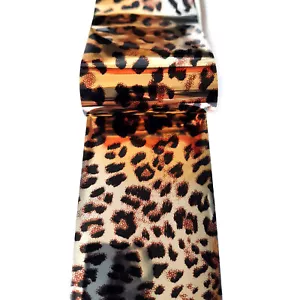 Metallic Gold Silber Tierdruck Nagelfolie, Leopard Nail Art Transferfolie Mani - Bild 1 von 2