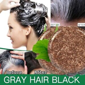 SOAP COVER Grey Bar Shampoo Natural Polygonum Essence Hair Darkening Shampoo~~