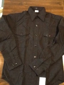 *shirt, mans, poly/wool,black military, size 14 1/2 35 navy - Picture 1 of 3