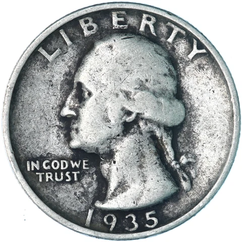 1935 S Washington Quarter 90% Silver Very Good VG See Pics A539 Cover
