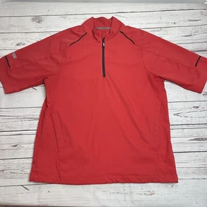 Ping Golf Jacket Red Short Sleeve Windbreaker Performance 1/4 Zip Mens Small - Picture 1 of 5