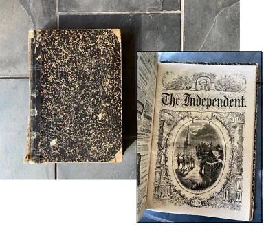 BOUND Vol. July - Dec 1875 THE INDEPENDENT (NY) Magazine 24 issues Antique Vtg - Image 1 of 4