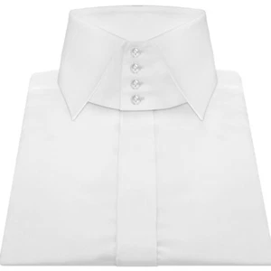 Herrenhemd versteckte Knopfleiste hoher Kragen Harry Hill weiß 100 % Baumwolle Hochzeit - Bild 1 von 8