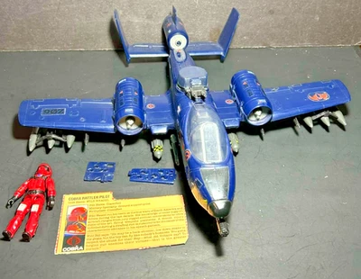 GI Joe Cobra Rattler con Comadreja Salvaje 100% Completo 1984 Jet A-10 Muy Bonito Foto 1 de 4