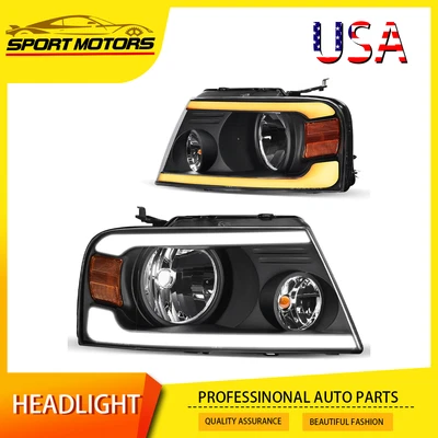 Headlights Pair For 2004-08 Ford F150 2006-08 Lincoln Mark LT Sequential LED DRL Foto 1 de 4