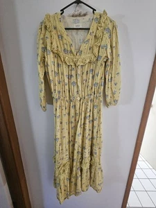 Ankoa Floral Yellow Ruffle Dress - Picture 1 of 3