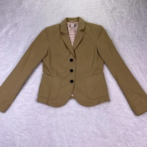J. Crew Women’s XS Khaki Schoolboy Jacket Blazer Lined 3-Button Collared - Picture 1 of 10