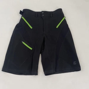 Cannondale XL Double Track Baggy Shorts Cycling Men Extra Large Black Green Zip - Picture 1 of 9