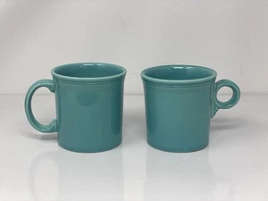 Fiestaware Set Of 2 Beachy Turquoise Coffee Mugs Cups - Picture 1 of 5