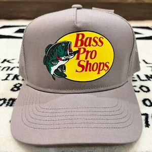 Bass Pro Shops Gray Snapback Trucker Hat - Picture 1 of 7
