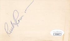 RUTH ROMAN d 1999 Signed 3x5 Index Card Actress/Stranger on a Train JSA CC38642
