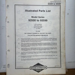 Briggs & Stratton Engine Models 93500 to 93599 Illustrated Parts Catalog List - Picture 1 of 2