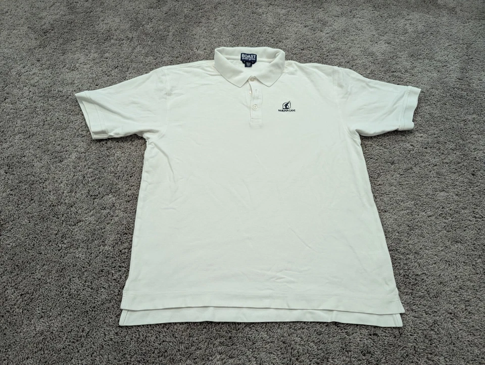 Mauna Lani Hawaii Polo Shirt Mens Extra Large BOAST White Cotton Short Sleeves - Image 1 of 4