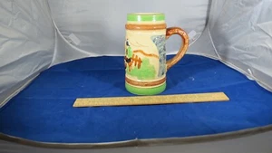 VINTAGE GERMAN BEER STEIN MUG Hand Painted Ceramic - Picture 1 of 7