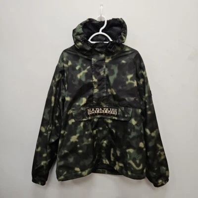 Napapijri Freerunner Anorak 1/4 Zip Jungle Army Camouflage Hooded Jacket Medium - Image 1 of 4
