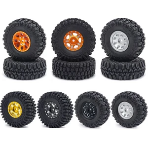 4PCS CNC 1.0 Beadlock Wheels Rims & Tires for Axial SCX24 1/24 RC Car - Picture 1 of 27