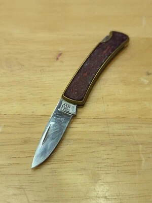 Cuchillo de bolsillo Buck Knives 529 BuckSkin piel de anguila detalles de latón 1988 EE. UU. ¡ENVÍO GRATUITO! Foto 1 de 4