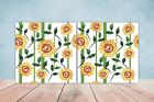 Sunflower Ceramic Backsplash Wall Tiles Flower Print Wall Decor Tiles Set of 2