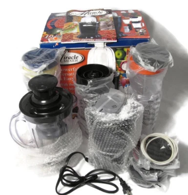  Koolatron SL380E Black Miracle Mixer Smoothie Blender Food Fruit 19 Pieces  - Image 1 of 4